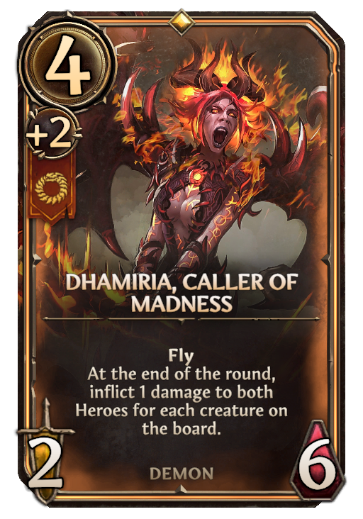 Dhamiria, Caller of Madness, Inferno Unit card in Might & Magic Fates