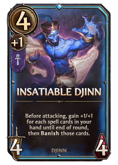 Insatiable Djinn, Academy Unit card in Might & Magic Fates