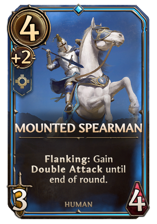 Mounted Spearman, Haven Unit card in Might & Magic Fates